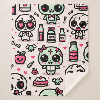 Manta Sherpa Patrón Zombie de Halloween Sherpa Blanket