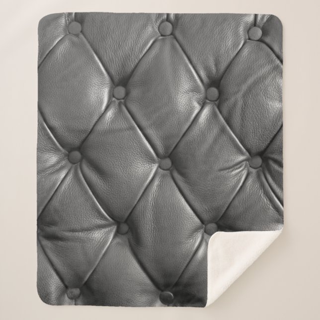 Manta Sherpa pattern of black genuine leather texture using as  (Anverso)