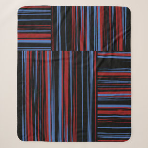 Manta Sherpa Pattern with horizontal and vertical colored bands