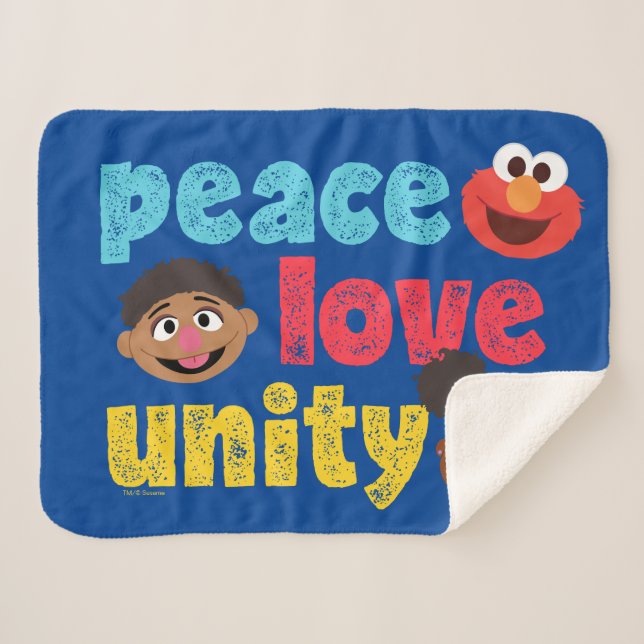Manta Sherpa Paz Amor Unidad (Anverso (horizontal))