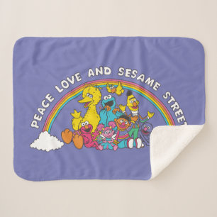 Manta Sherpa Paz, amor y Plaza Sésamo