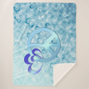 Manta Sherpa Paz Azul