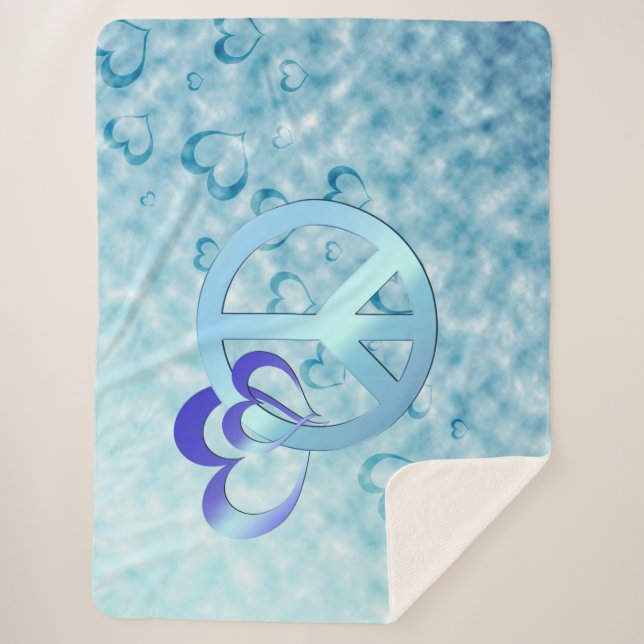 Manta Sherpa Paz Azul (Anverso)