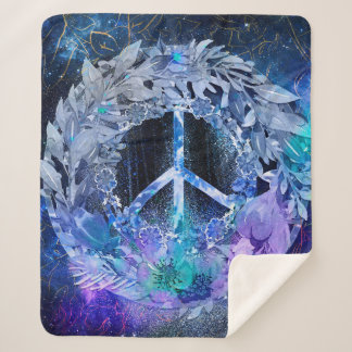 Manta Sherpa Peace Wreath Blues S&M