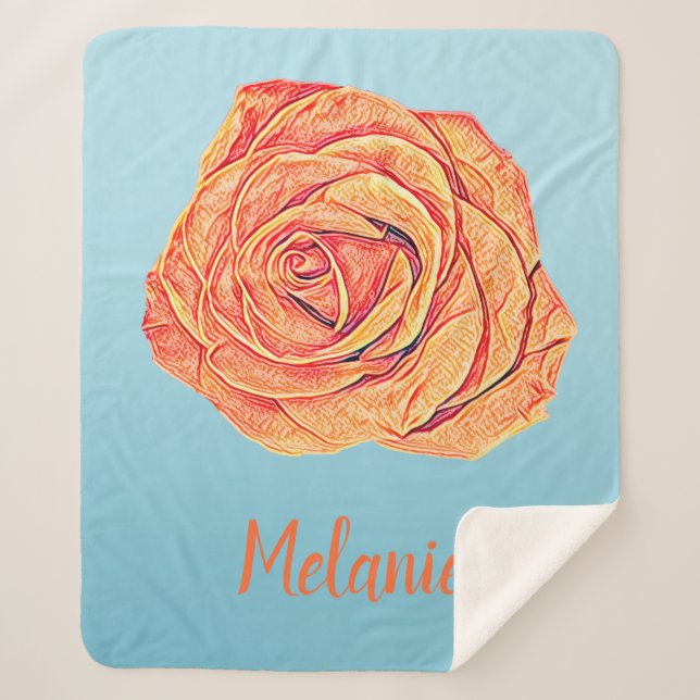 Manta Sherpa Peachy Tangerine Rosa (Anverso)