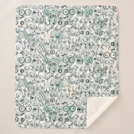 Manta Sherpa pechuga feminista pastel