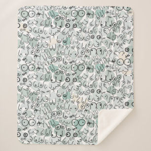 Manta Sherpa pechuga feminista pastel