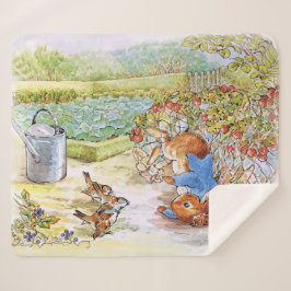 Manta Sherpa Pedro el Conejo Tumblando en Parche Vegie