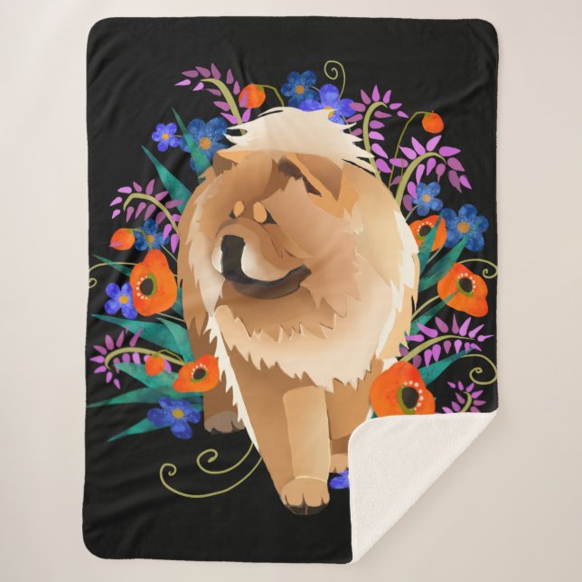 Manta Sherpa PENNY 4 UR THOUGHTS Chow Sherpa Blanket (Anverso)