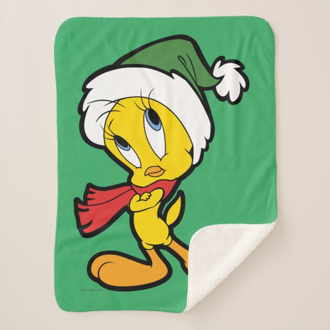 Manta Sherpa Pensamientos de los Navidades de TWEETY™ (Anverso)