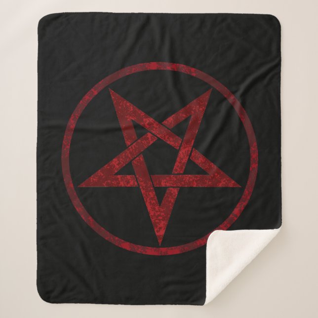 Manta Sherpa Pentagram del diablo Rojo (Anverso)