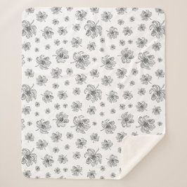 Manta Sherpa peonías gráficas.