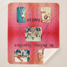 Manta Sherpa Pequeña foto familiar de Diamante Rojo cinco