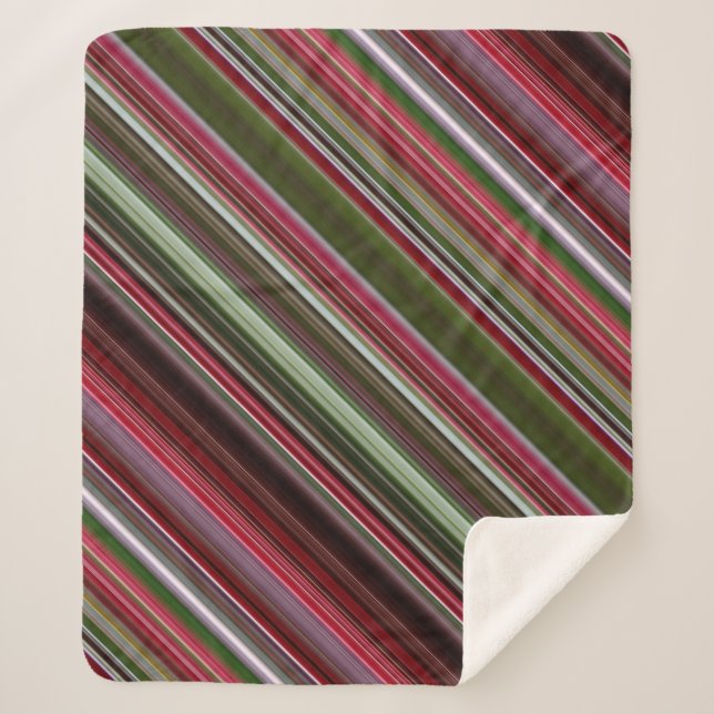 Manta Sherpa Pequeña franja roja y verde de Berries (Anverso)