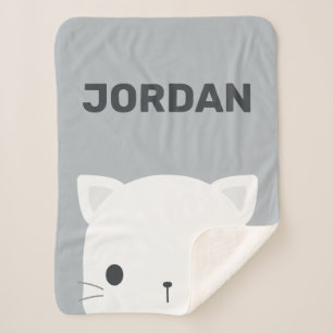 Manta Sherpa Pequeño gato con nombre personalizado