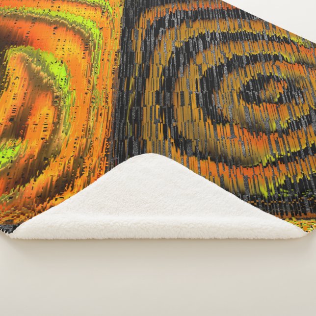 Manta Sherpa Pequeno mosaico amarelado transversal e deformado (3/4)