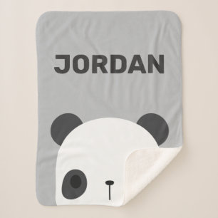 Manta Sherpa Pequeño oso oso panda con nombre personalizado