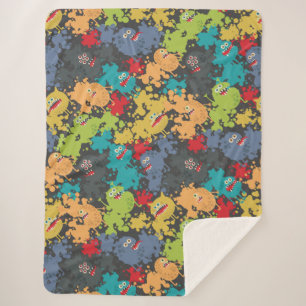 Manta Sherpa Pequeños monstruos graciosos