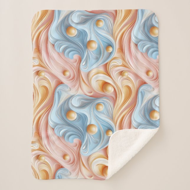 Manta Sherpa Perlas en olas de serenidad (Anverso)