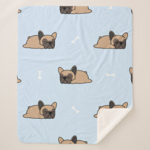 Manta Sherpa Perrito de bulldog francés lindo durmiendo sin cos