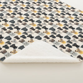 Manta Sherpa Perro Affenpinscher Faces Collage Pattern