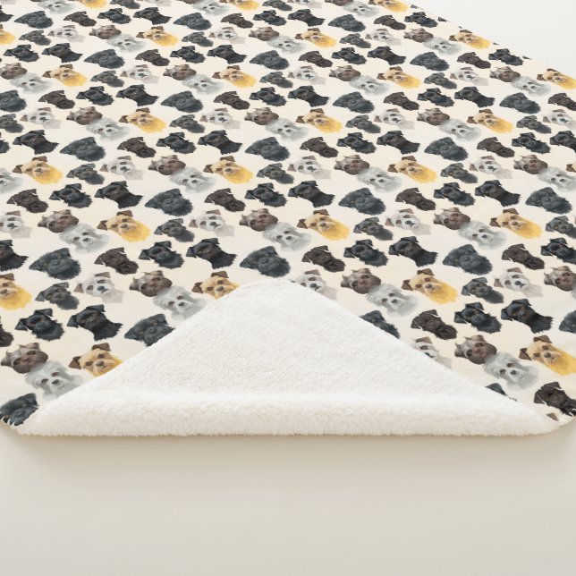 Manta Sherpa Perro Affenpinscher Faces Collage Pattern (3/4)