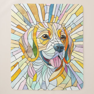 Manta Sherpa Perro Beagle - Arte Mosaico colorido