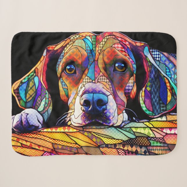 Manta Sherpa Perro Beagle Multicolor 178 (Anverso (horizontal))