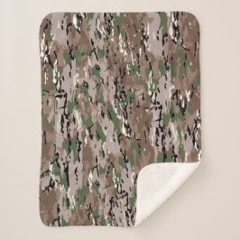 Manta Sherpa Perro de camuflaje del ejército con textura combin