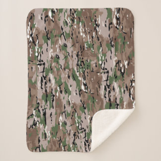 Manta Sherpa Perro de camuflaje del ejército con textura combin