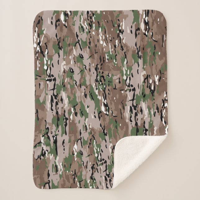 Manta Sherpa Perro de camuflaje del ejército con textura combin (Anverso)