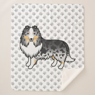 Manta Sherpa Perro de dibujos animados Blue Merle Shetland Shee