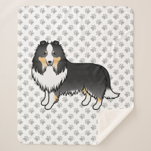 Manta Sherpa Perro de dibujos animados de ovejas Shetland trico
