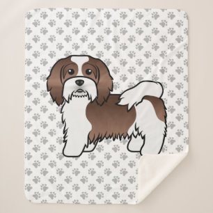 Manta Sherpa Perro De Dibujos Animados Havanés De Chocolate Y B