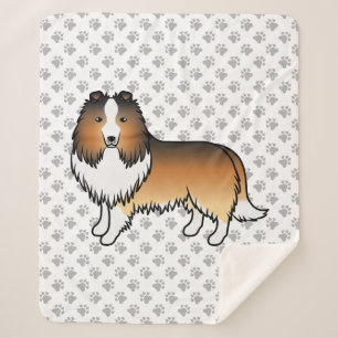Manta Sherpa Perro de dibujos animados Sable Shetland Sheepdog
