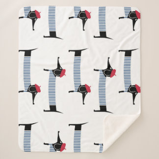 Manta Sherpa Perro de estilo francés, patrón personalizado.