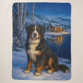 Manta Sherpa Perro de montaña bernés navideño