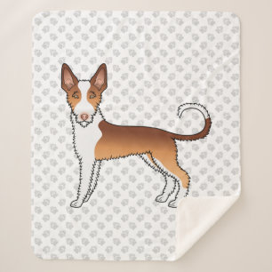 Manta Sherpa Perro De Raza Ibizan Hound De Pelo Rizado Rojo Y B
