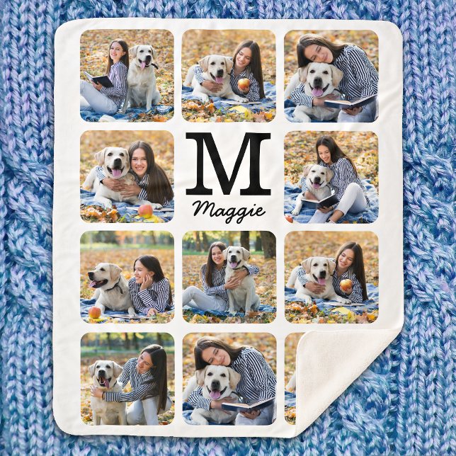 Manta Sherpa Perro Lover Collage de fotos Mascota moderno perso (Subido por el creador)