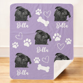 Manta Sherpa Perro Mascota de amor personalizado 5 Collage de f