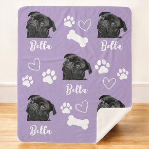 Manta Sherpa Perro Mascota de amor personalizado 5 Collage de f