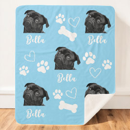 Manta Sherpa Perro Mascota de amor personalizado 5 Collage de f