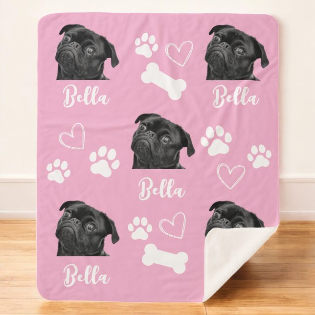 Manta Sherpa Perro Mascota de amor personalizado 5 Collage de f (Subido por el creador)