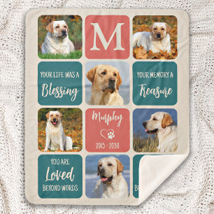 Manta Sherpa Perro Memorial Regalo Mascota Pérdida Colores Retr