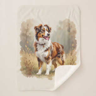 Manta Sherpa Perro Pastor Australiano Merle Rojo Aussie