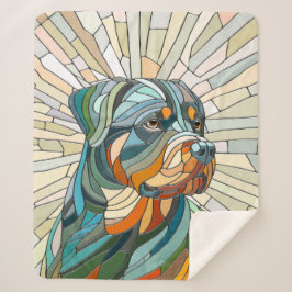 Manta Sherpa Perro Rottweiler - arte de mosaicos