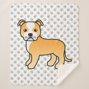 Manta Sherpa Perro Staffordshire Bull Terrier de color cervato 