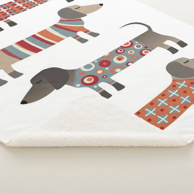 Manta Sherpa Perros de salchicha | Gracioso Regalo Para Dachshu (3/4)