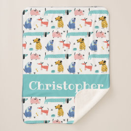 Manta Sherpa Perros divertidos bebé