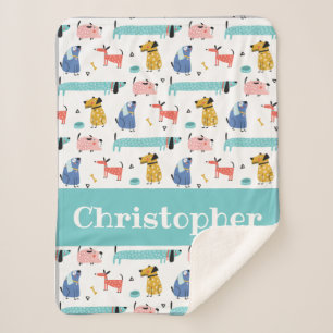 Manta Sherpa Perros divertidos bebé